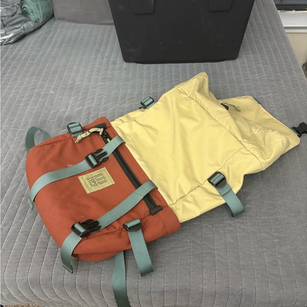 Topo Designs Rust and Cream Backpack for Everyday Adventures